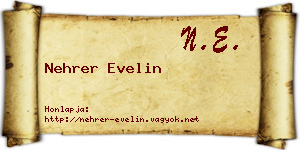 Nehrer Evelin névjegykártya